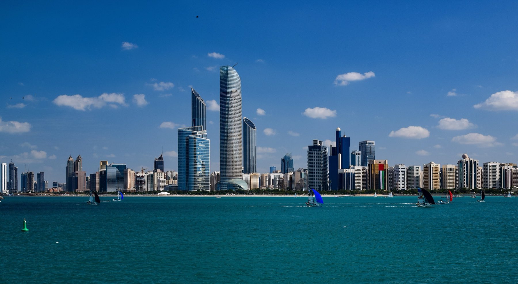 The Abu Dhabi corniche from the water